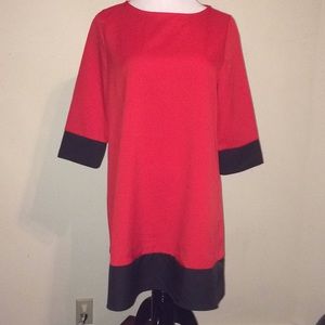 Red & black long sleeve dress from Shein